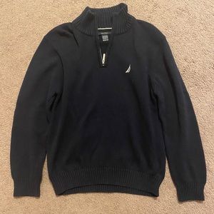 Boys size medium 10/12 navy quarter zip